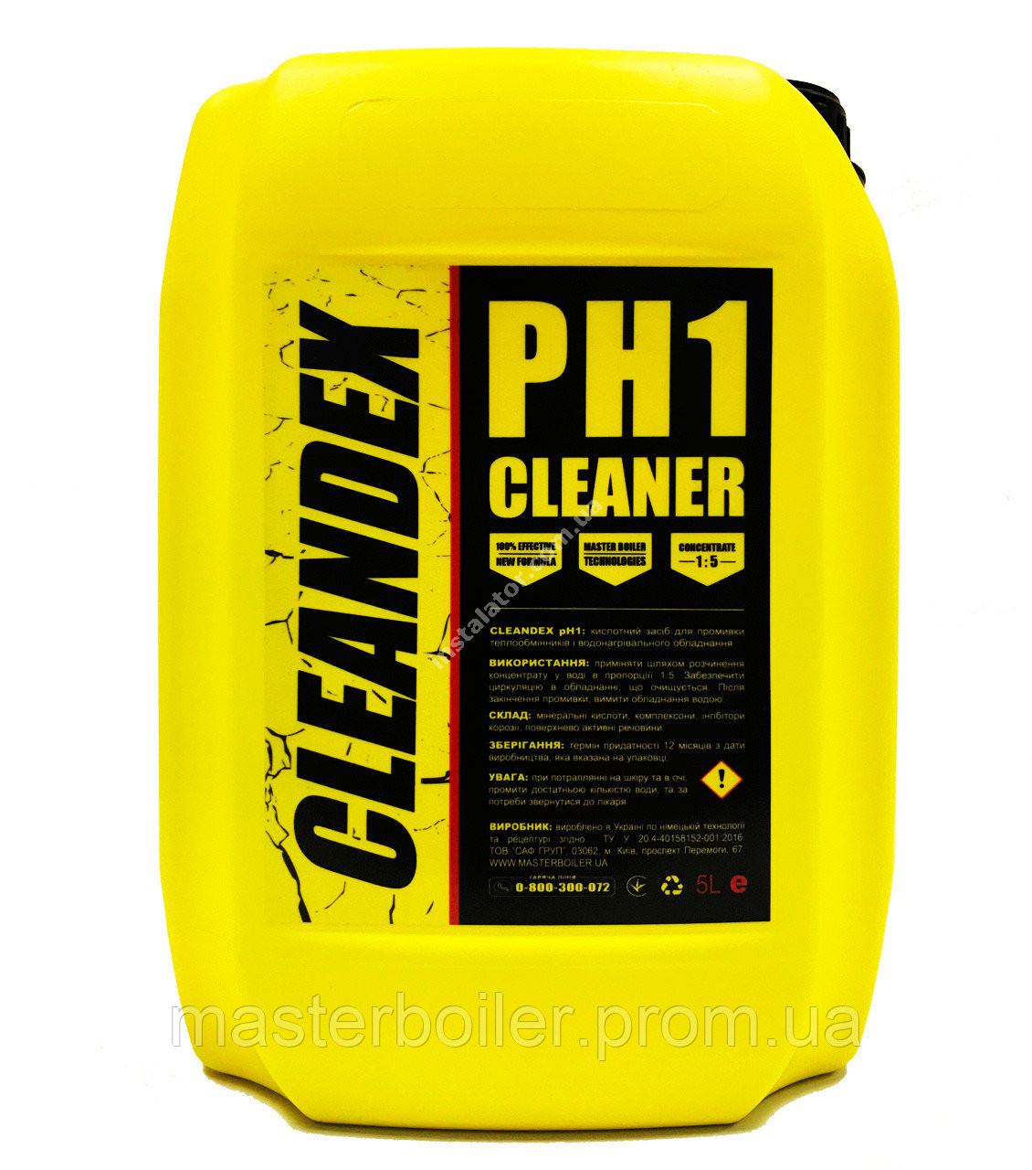 Кислотний засіб для промивки теплообмінників CLEANDEX pH1, 5 л full-image-0